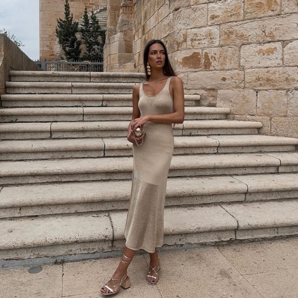 ZARA knit dress with metallic threads - Picture 7 of 12